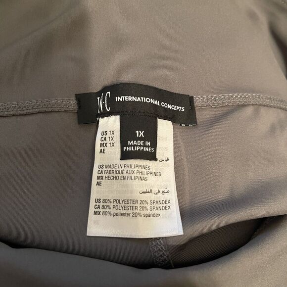 New INC International Concepts Womans 1X Set of 3 Compression Leggings Grey NWT - Picture 11 of 13